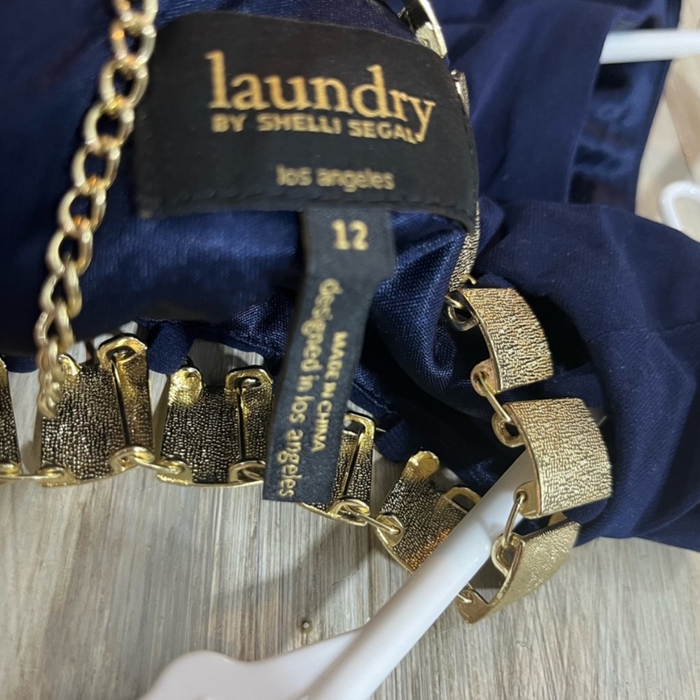 NWT navy Laundry By Shelli Segal Navy Maxi Dress - Picture 5 of 13
